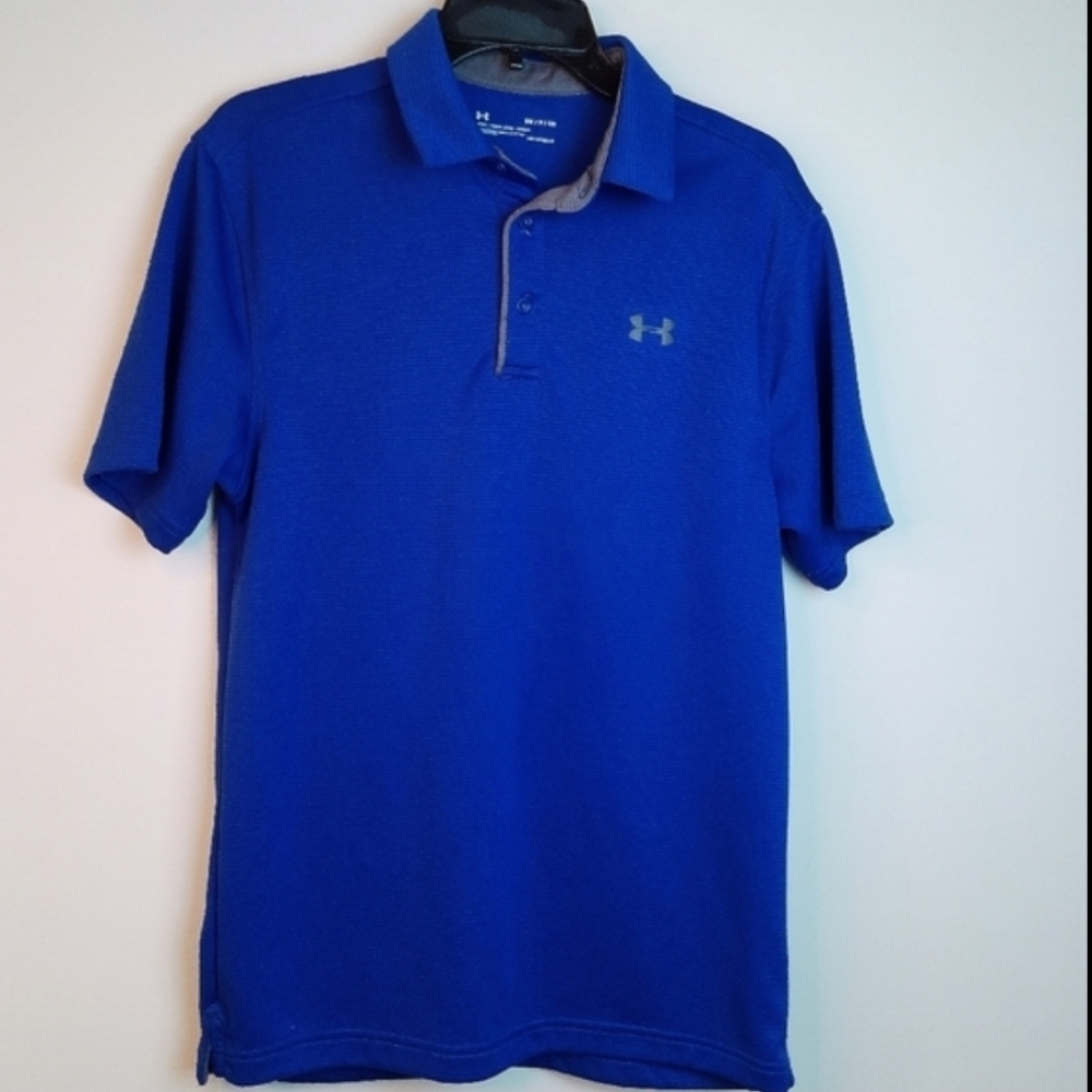 Under Armour Heatgear Royal Blue/Gray Polo Mens Size Small - Picture 7 of 8